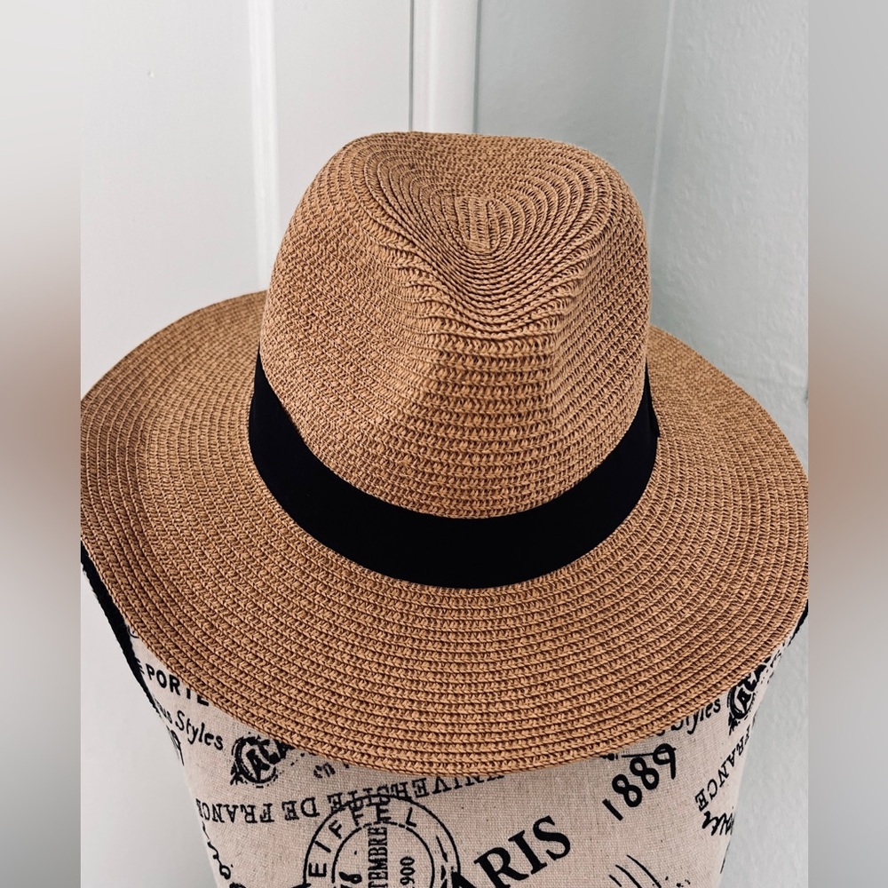 6 pcs Wide Brim Straw Sun Hat - Black - Picture 9 of 15